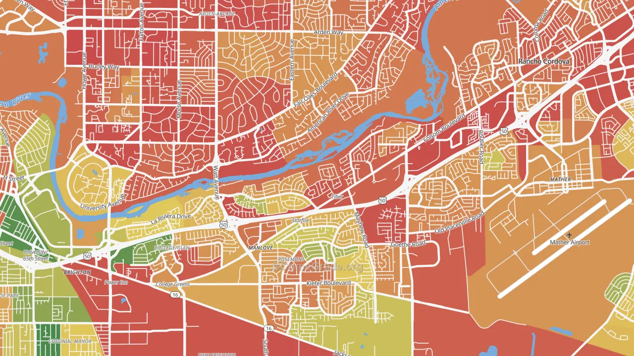 La Riviera, CA Map of Burglary Rates