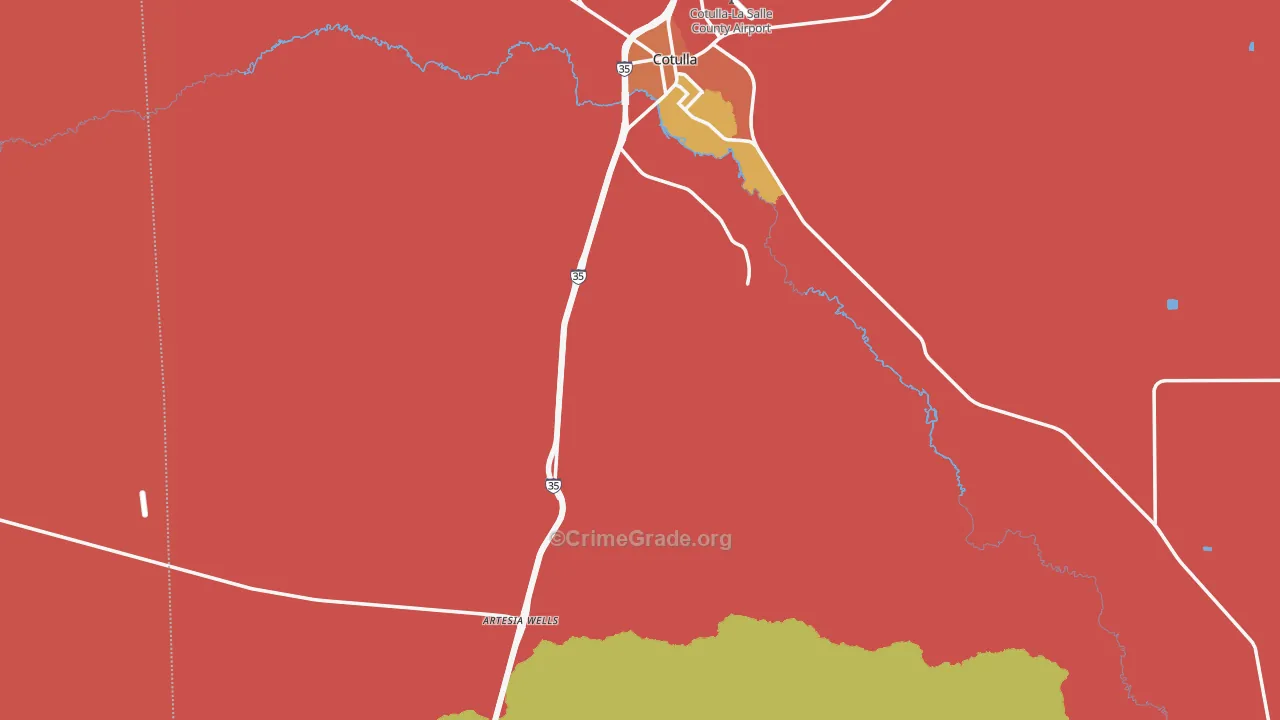 La Salle County, TX Map of Burglary Rates