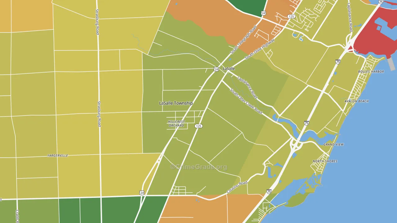 La Salle, MI Map of Burglary Rates