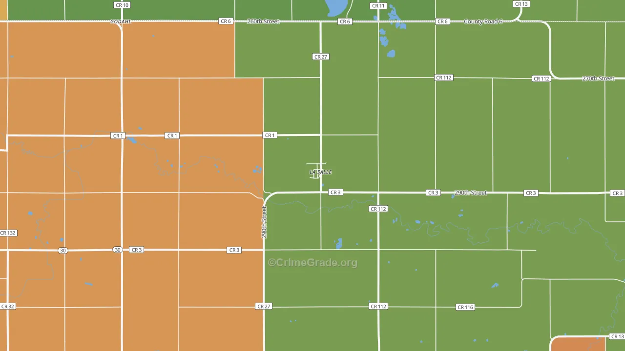 La Salle, MN Map of Burglary Rates