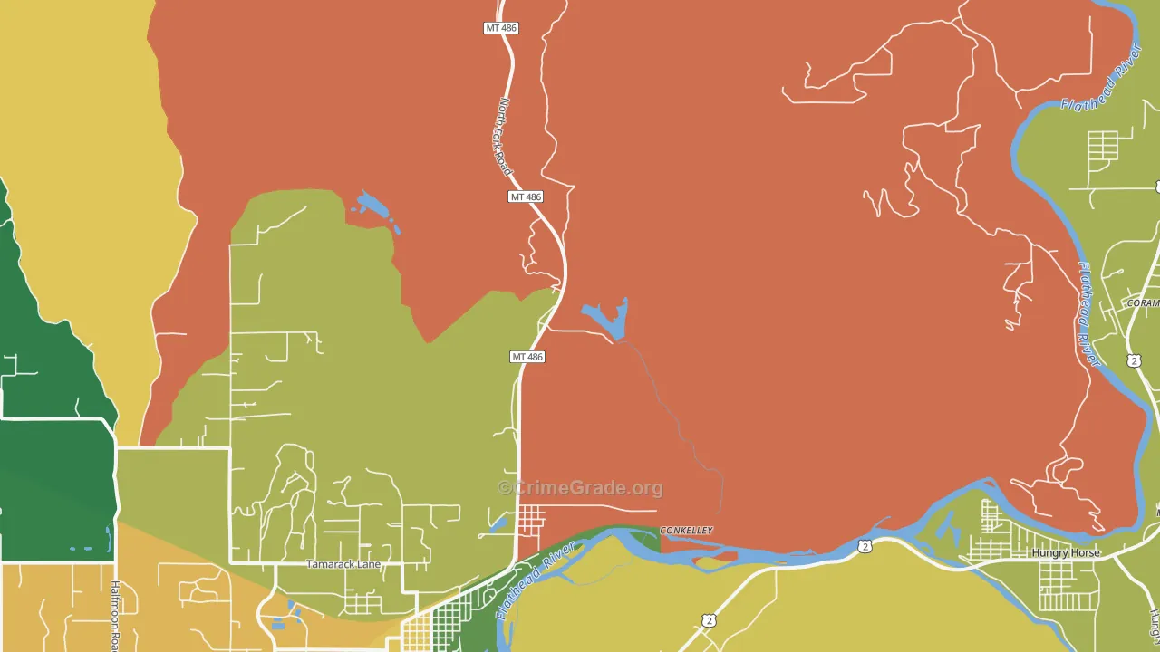 La Salle, MT Map of Burglary Rates