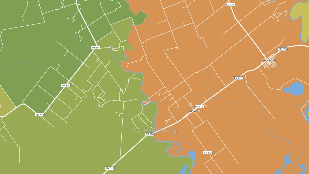 La Salle, TX Map of Burglary Rates