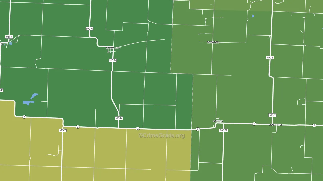 La Tour, MO Map of Burglary Rates