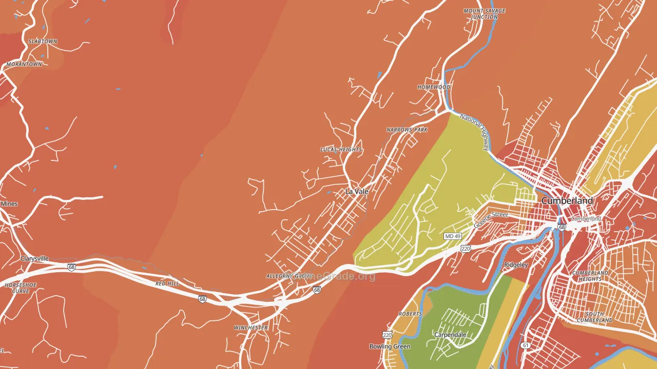 La Vale, MD Map of Burglary Rates