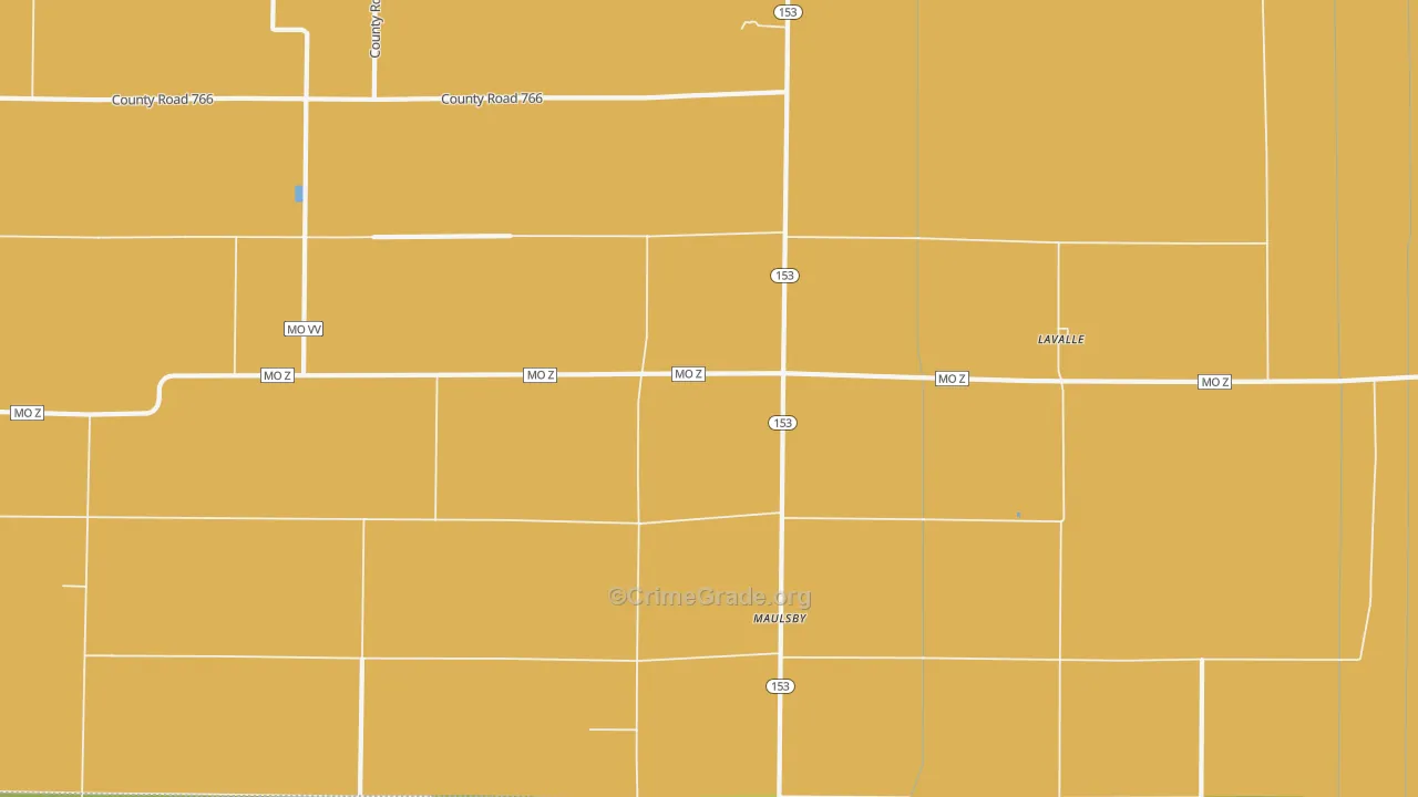 La Valle, MO Map of Burglary Rates