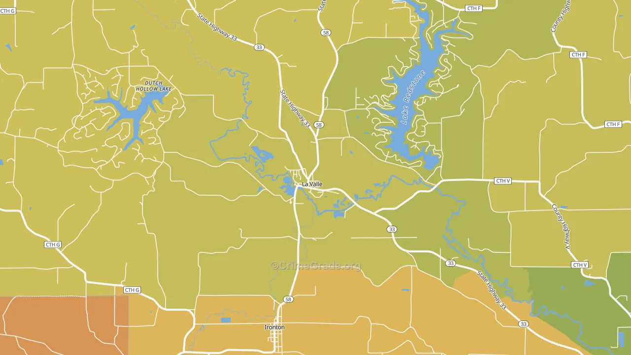 La Valle, WI Map of Burglary Rates