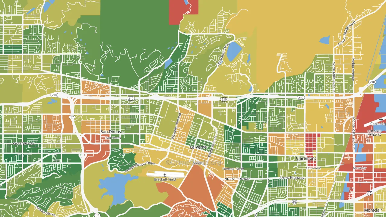La Verne, CA Map of Burglary Rates