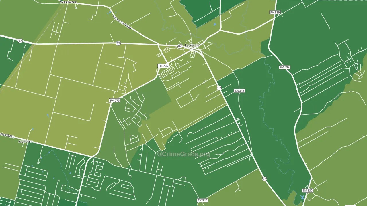 La Vernia, TX Map of Burglary Rates