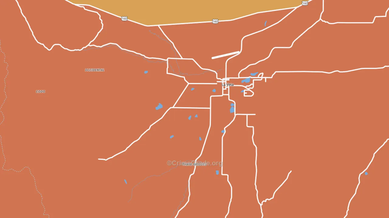 La Veta, CO Map of Burglary Rates