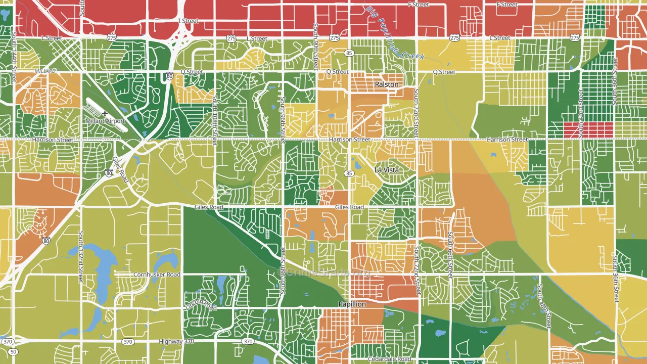 La Vista, NE Map of Burglary Rates