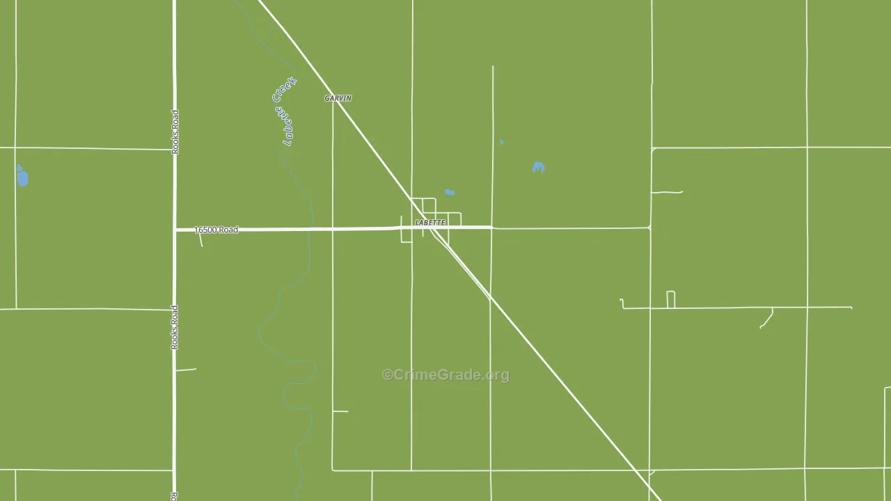 Labette, KS Map of Burglary Rates