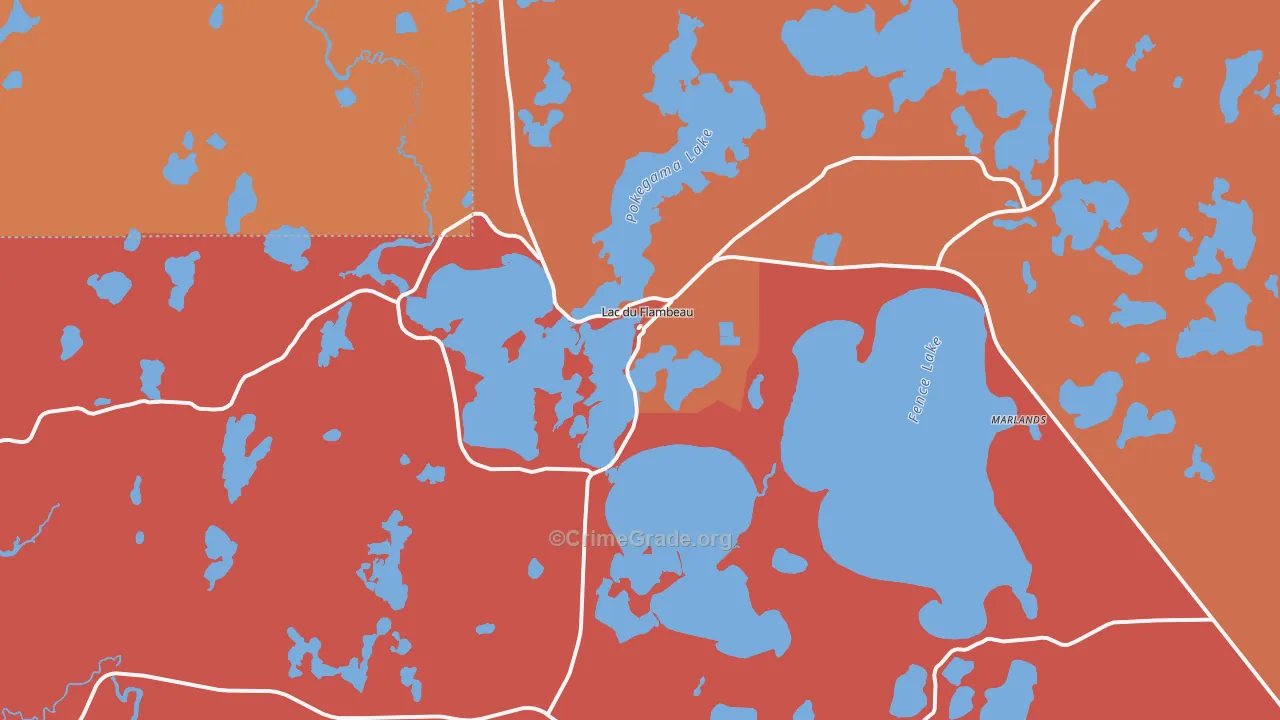 Lac Du Flambeau, WI Map of Burglary Rates