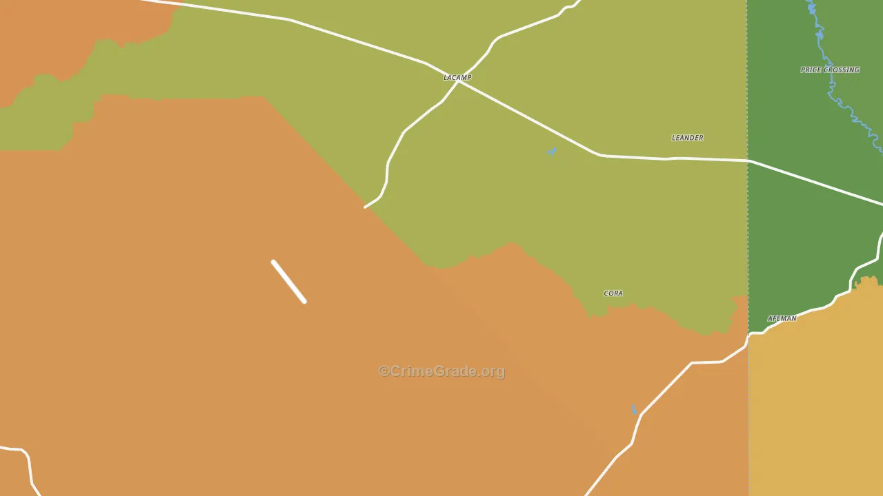Lacamp, LA Map of Burglary Rates