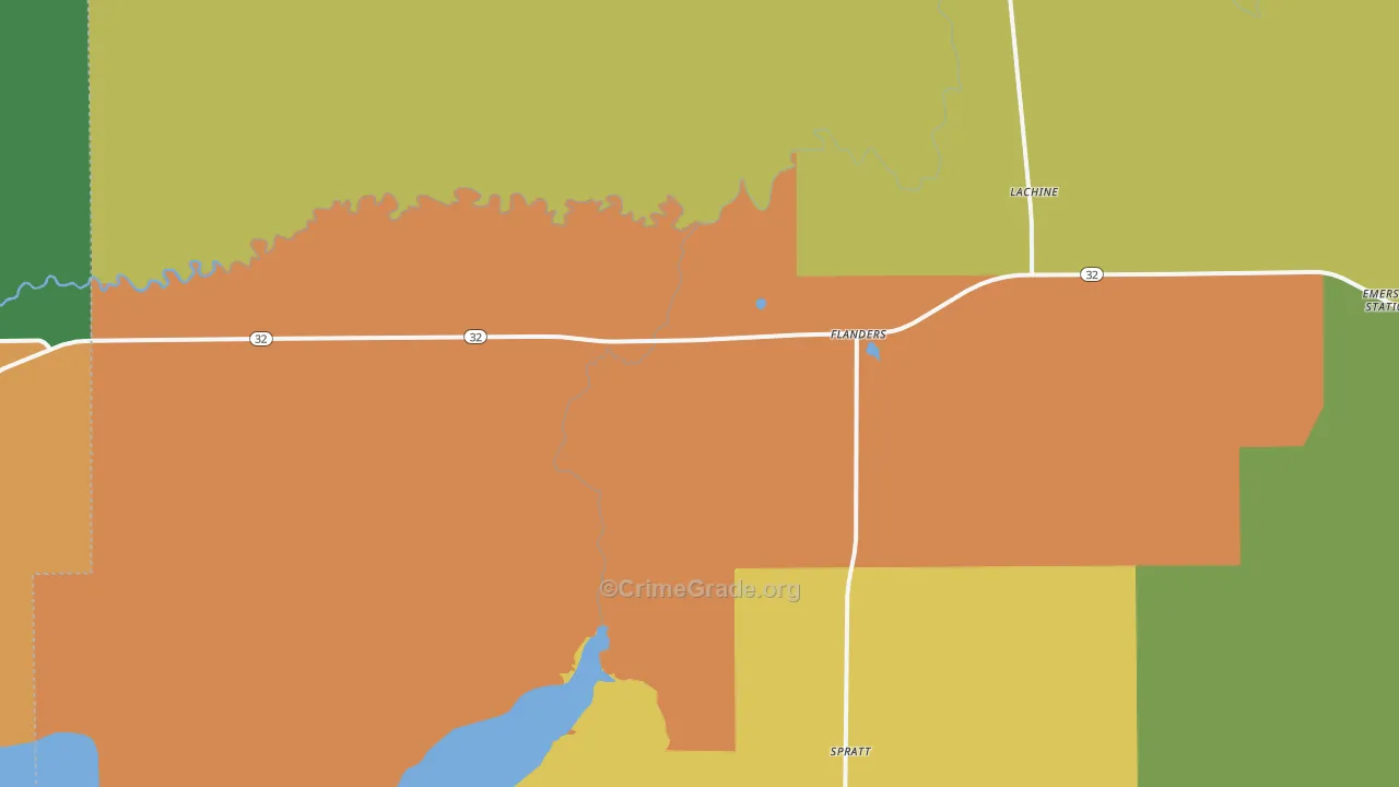 Lachine, MI Map of Burglary Rates