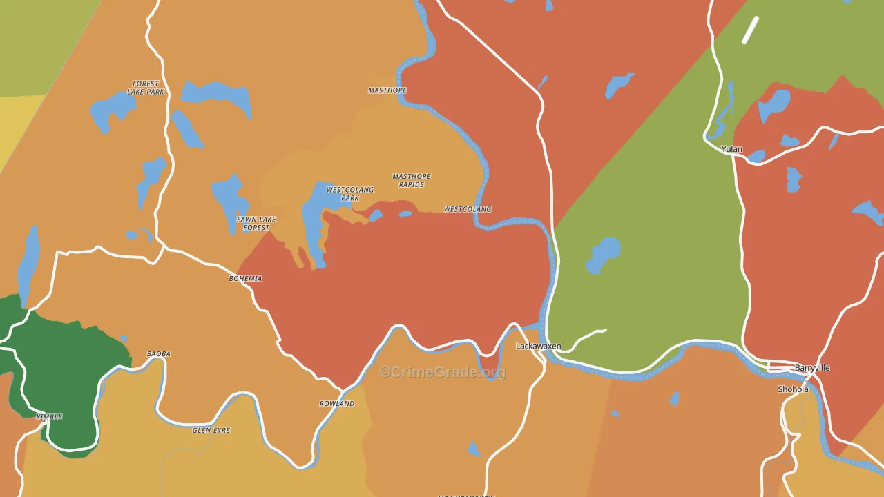 Lackawaxen, PA Map of Burglary Rates