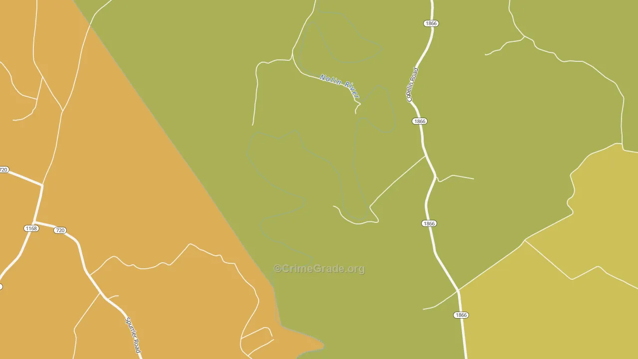 Lacon, KY Map of Burglary Rates