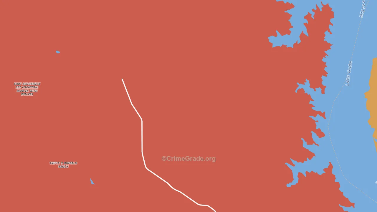 Lacy, SD Map of Burglary Rates
