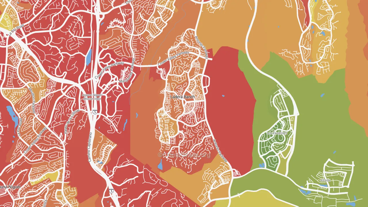 Ladera Ranch, CA Map of Burglary Rates