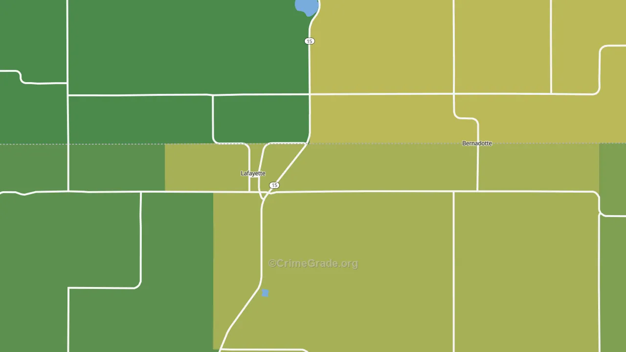 Lafayette, MN Map of Burglary Rates