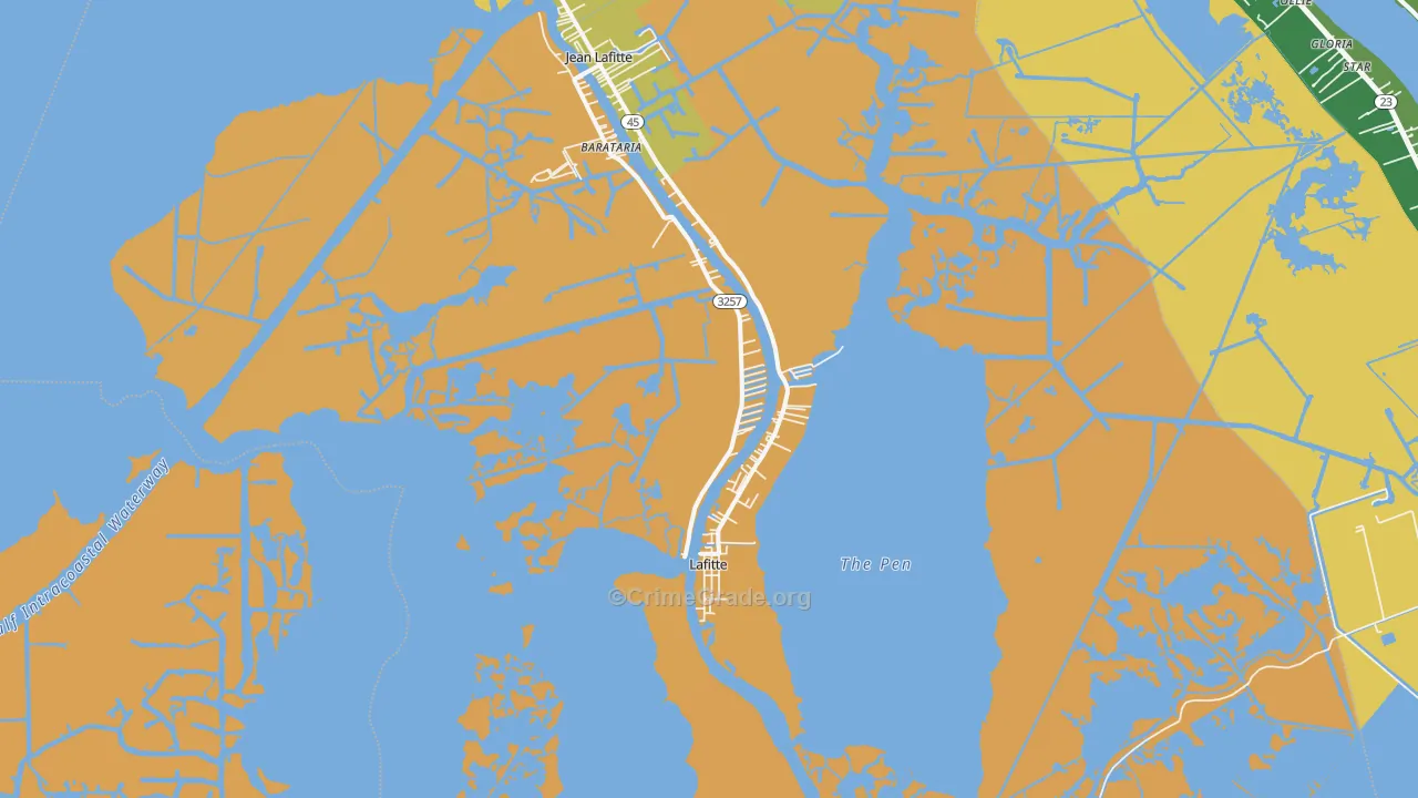 Lafitte, LA Map of Burglary Rates