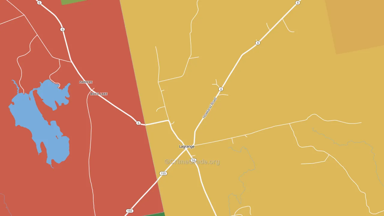 Lagrange, ME Map of Burglary Rates