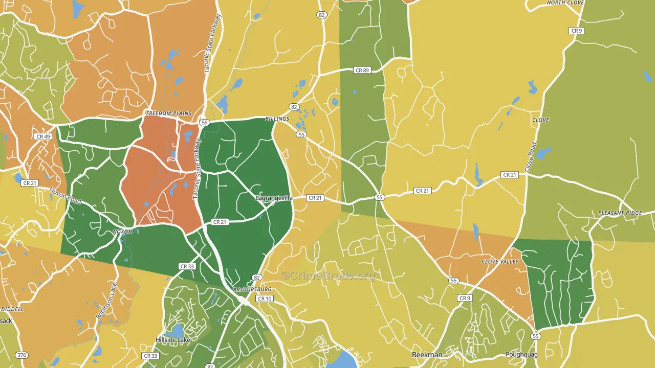 Lagrangeville, NY Map of Burglary Rates