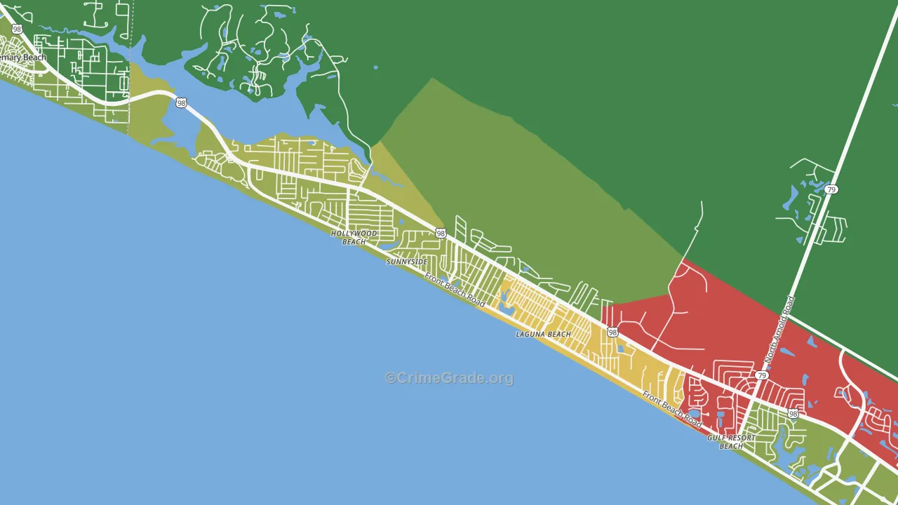 Laguna Beach, FL Map of Burglary Rates