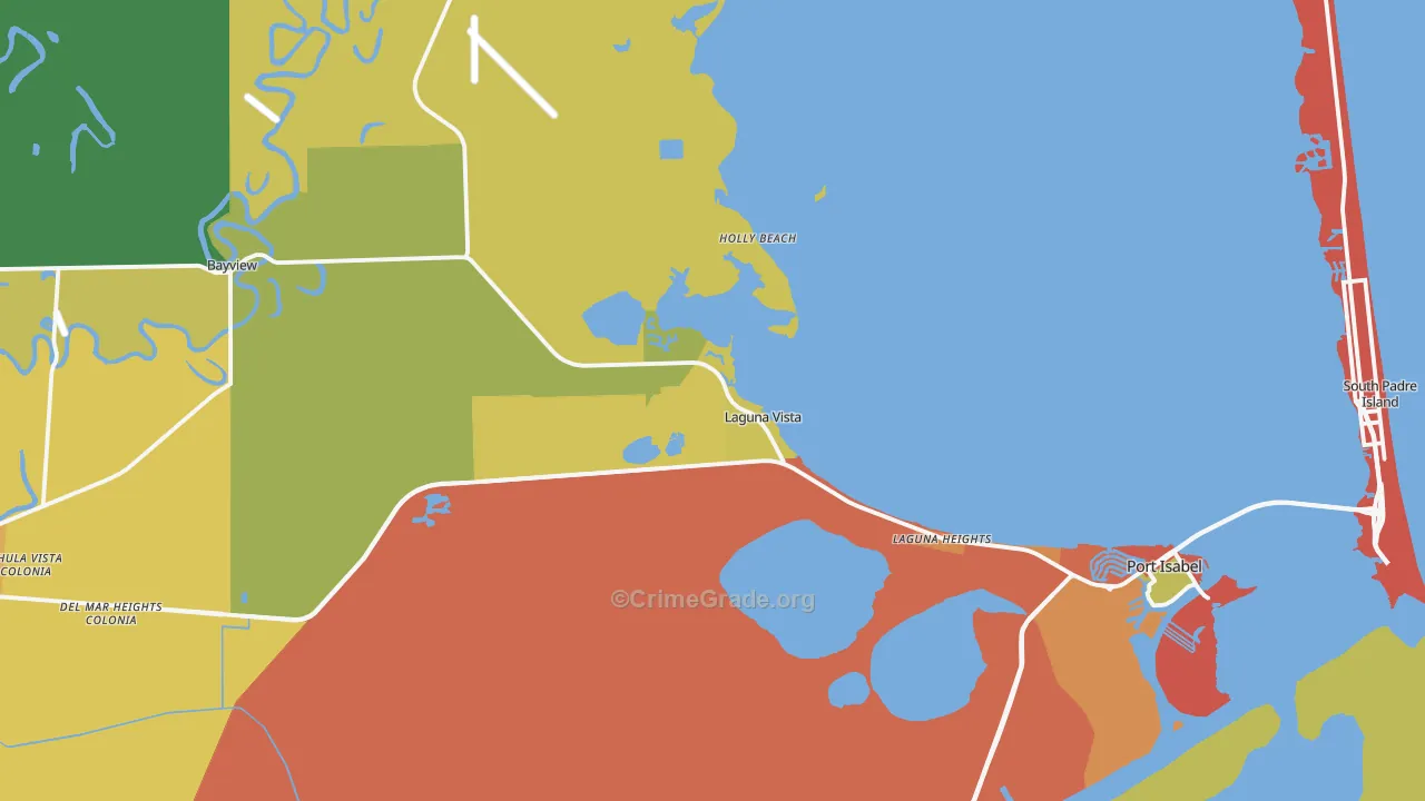 Laguna Vista, TX Map of Burglary Rates