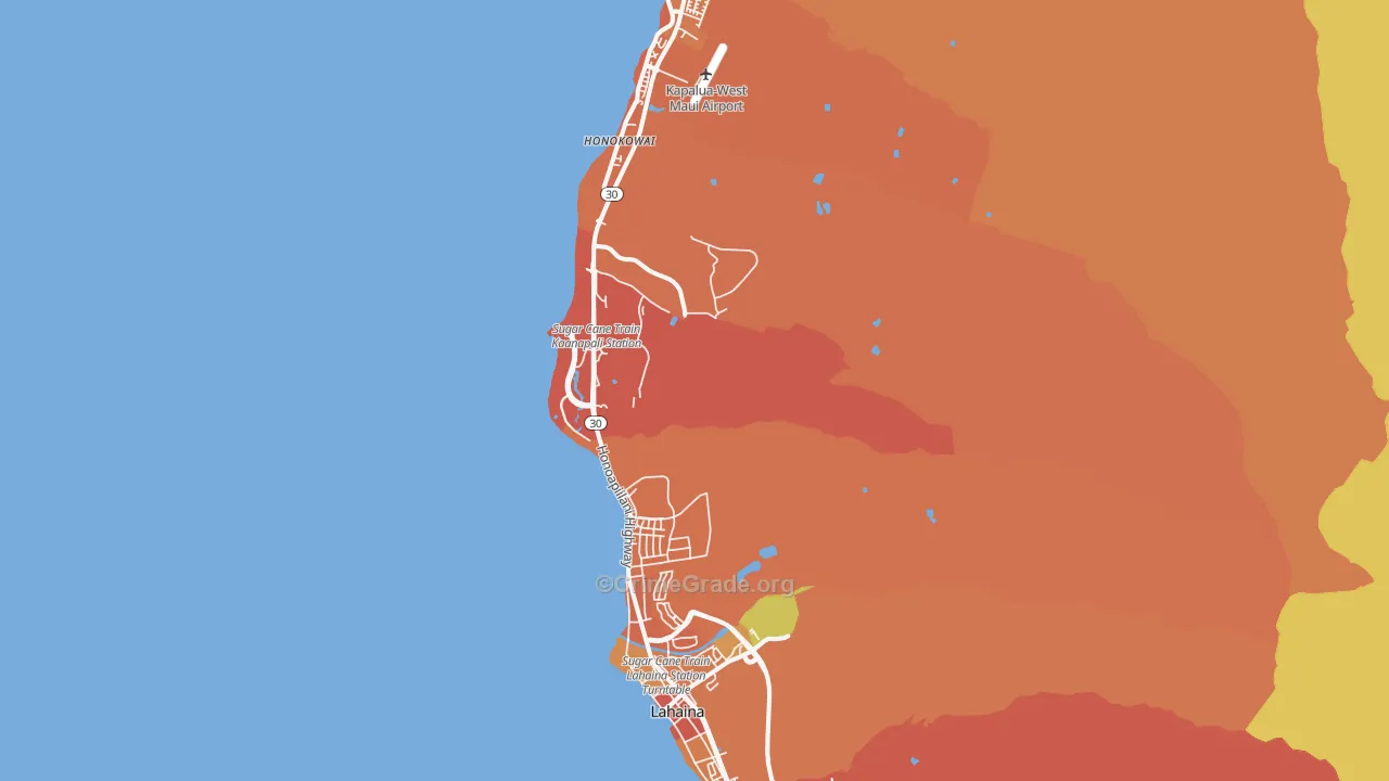 Lahaina, HI Map of Burglary Rates