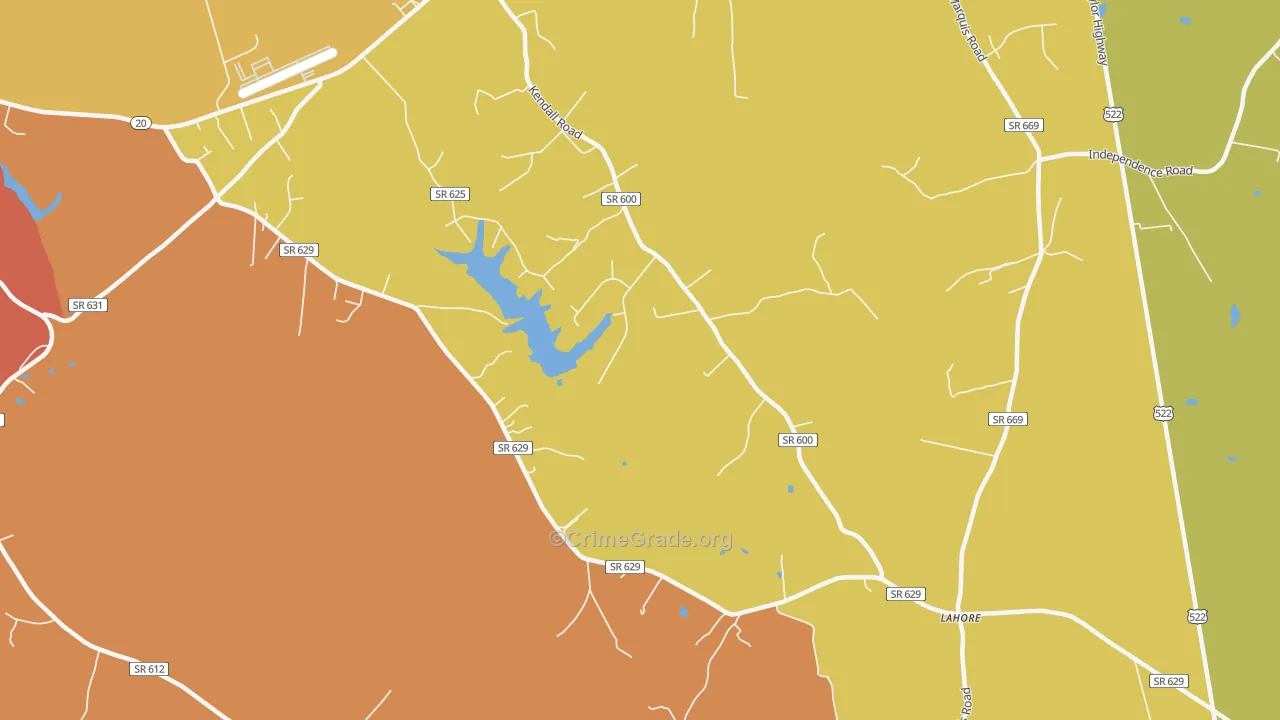 Lahore, VA Map of Burglary Rates