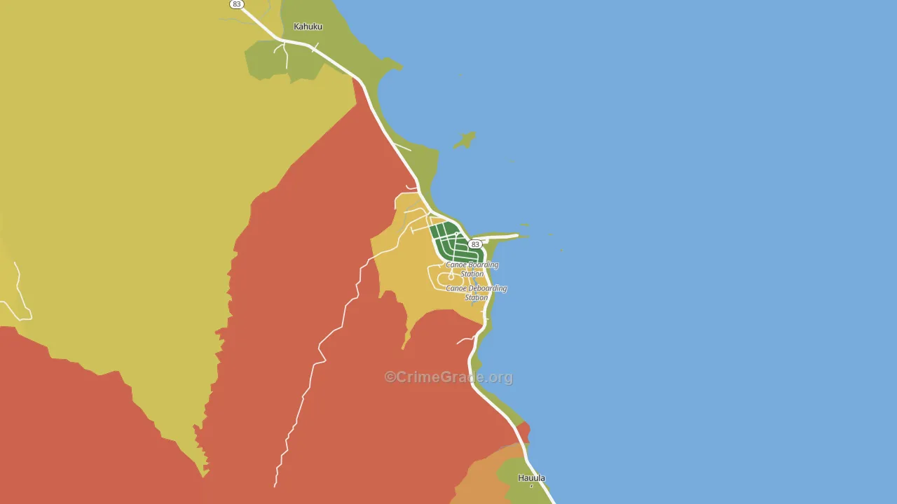 Laie, HI Map of Burglary Rates