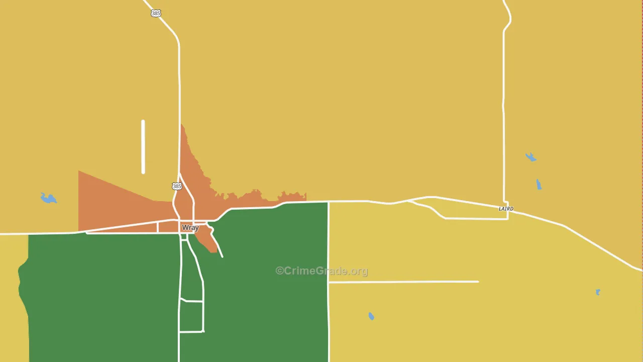Laird, CO Map of Burglary Rates