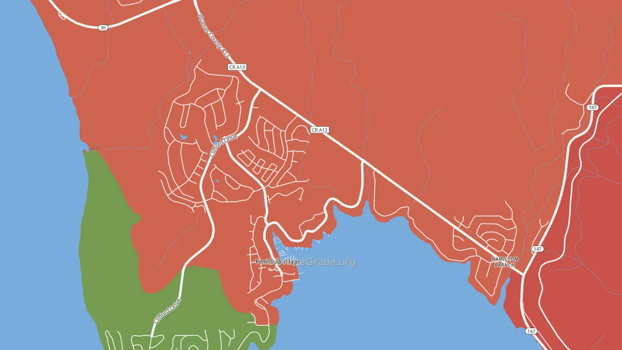 Lake Almanor, CA Map of Burglary Rates