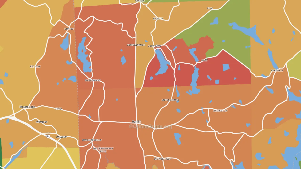 Lake Ariel, PA Map of Burglary Rates