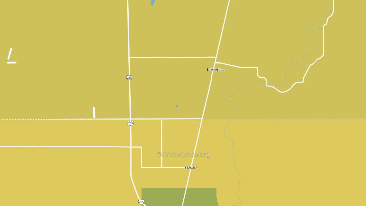 Lake Arthur, NM Map of Burglary Rates