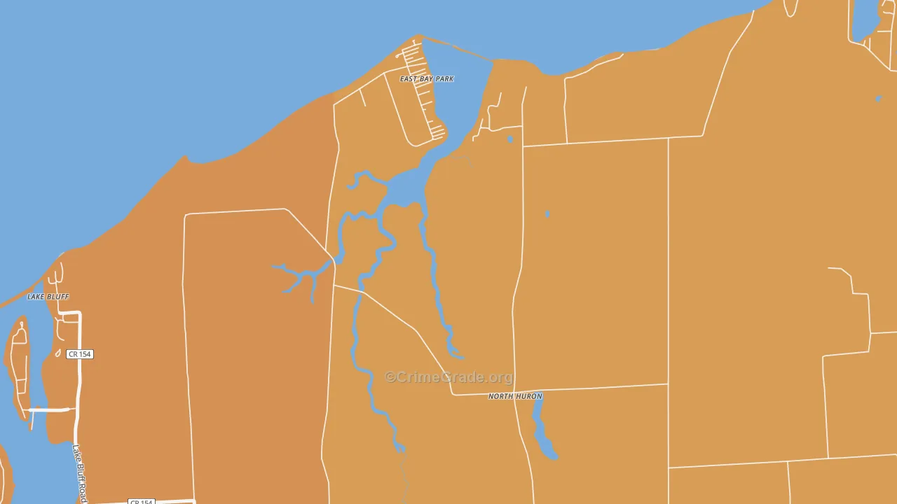 Lake Bluff, NY Map of Burglary Rates
