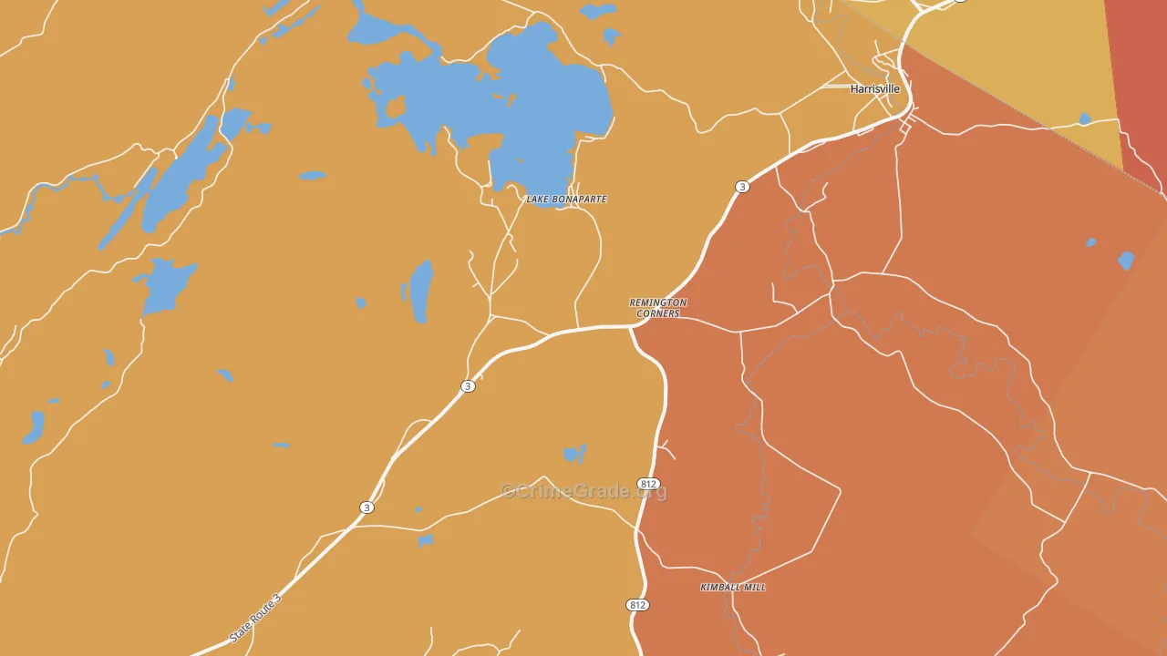 Lake Bonaparte, NY Map of Burglary Rates