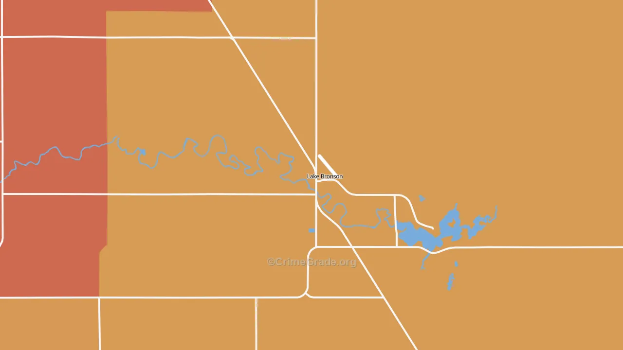Lake Bronson, MN Map of Burglary Rates