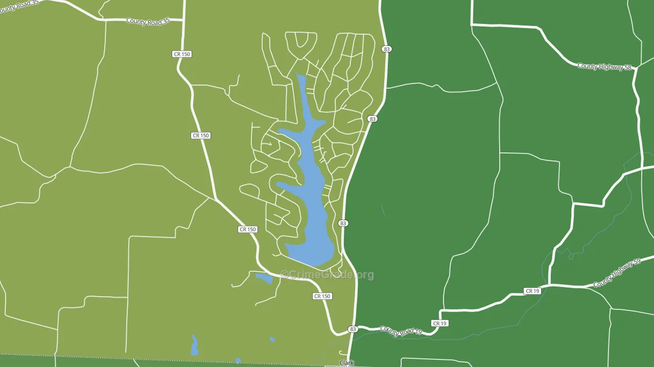 Lake Buckhorn, OH Map of Burglary Rates