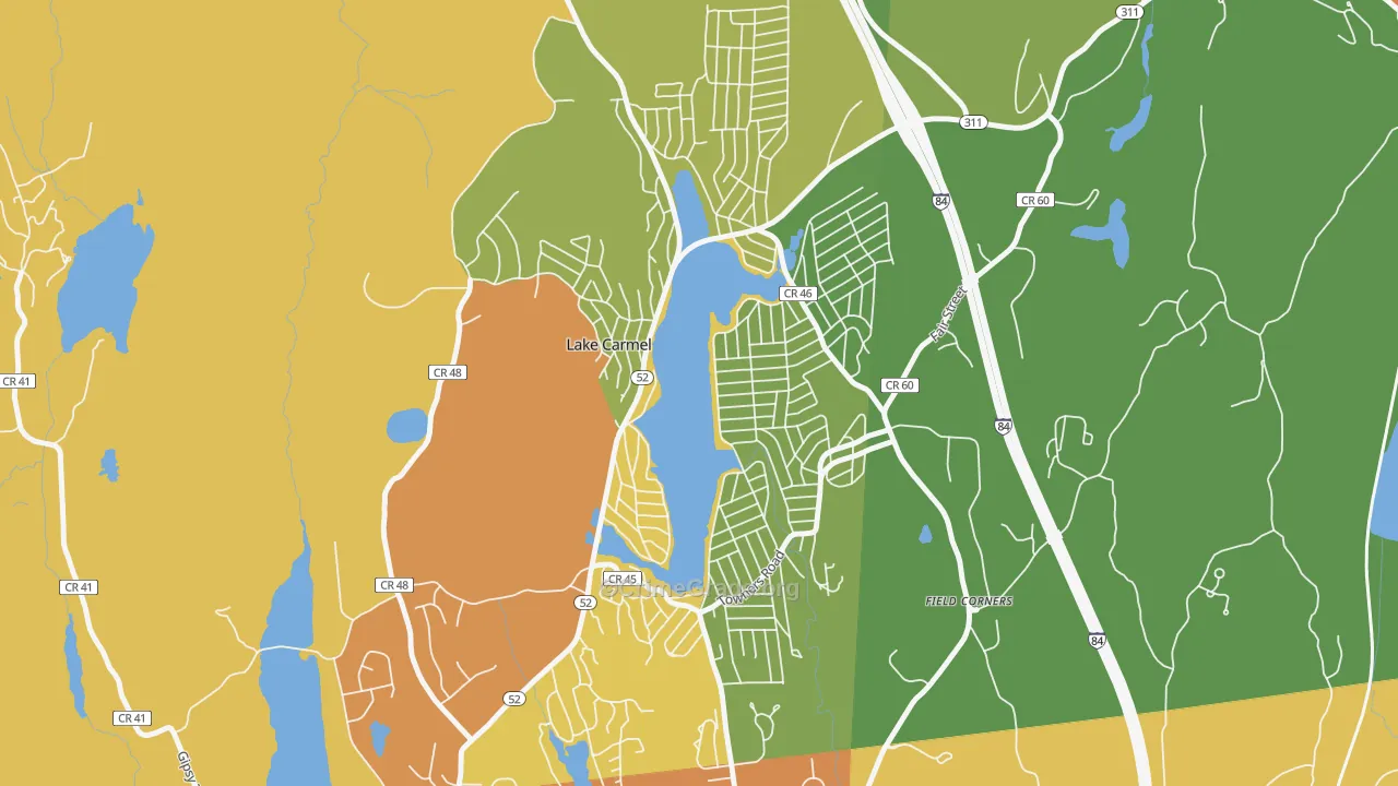 Lake Carmel, NY Map of Burglary Rates