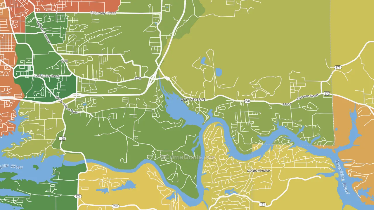 Lake Catherine, AR Map of Burglary Rates