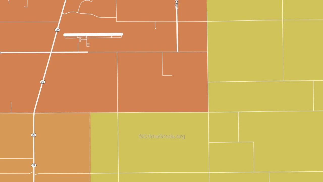 Lake Cicott, IN Map of Burglary Rates