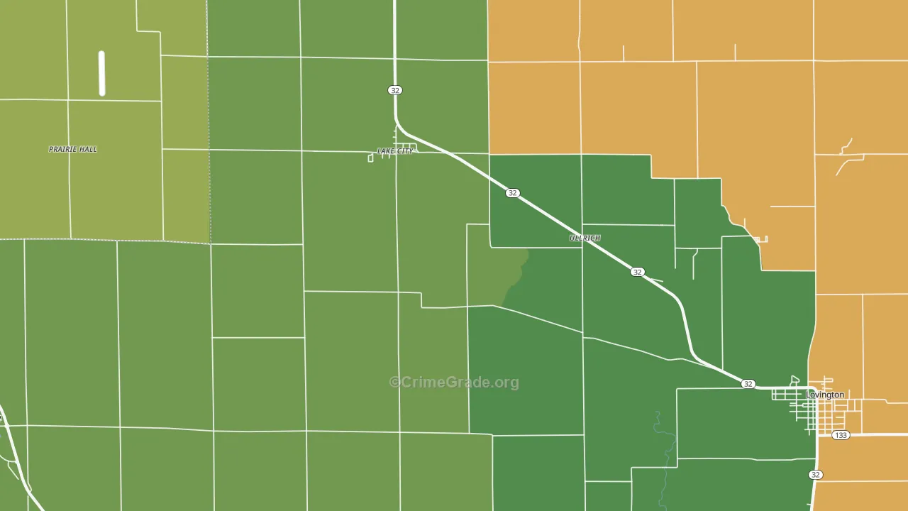 Lake City, IL Map of Burglary Rates
