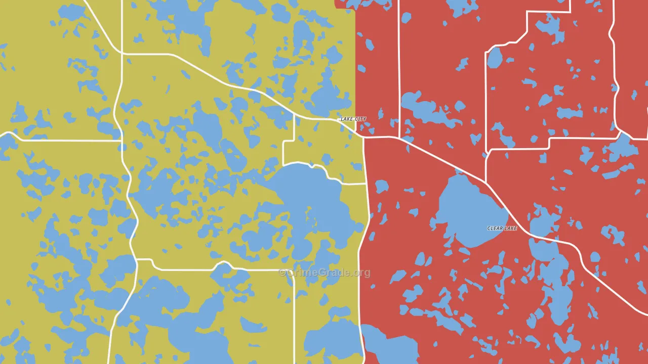 Lake City, SD Map of Burglary Rates