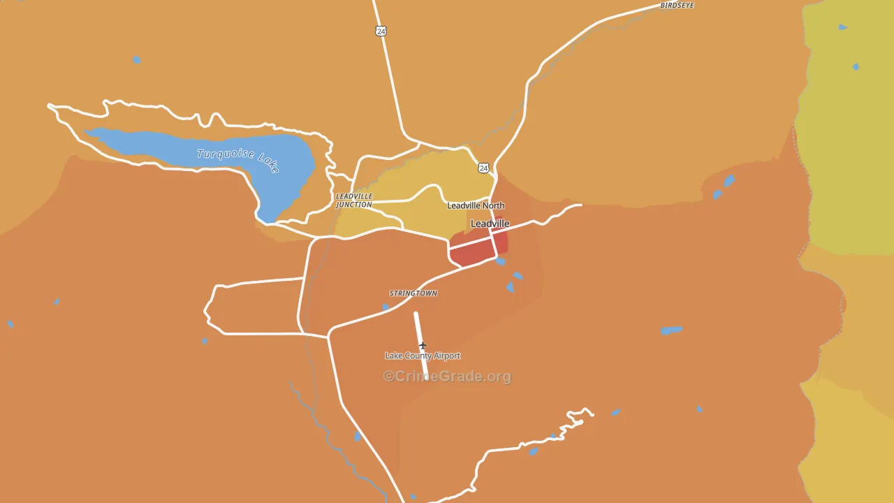Lake County, CO Map of Burglary Rates