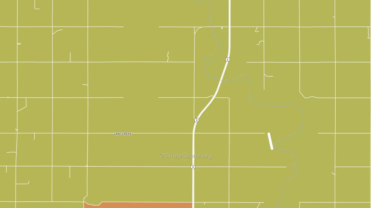 Lake Creek, OK Map of Burglary Rates