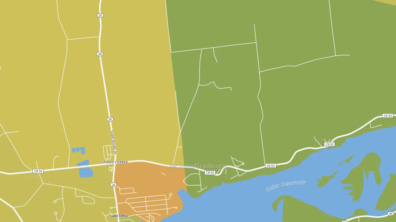 Lake Delta, NY Map of Burglary Rates