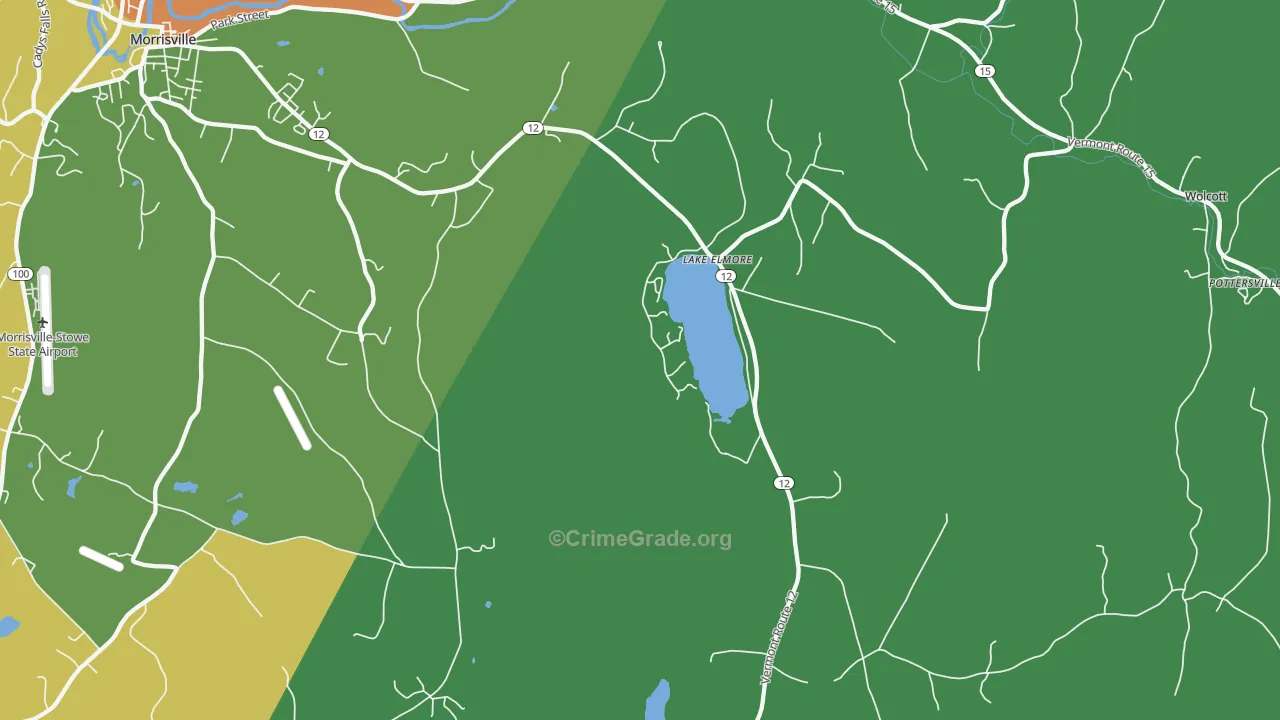 Lake Elmore, VT Map of Burglary Rates