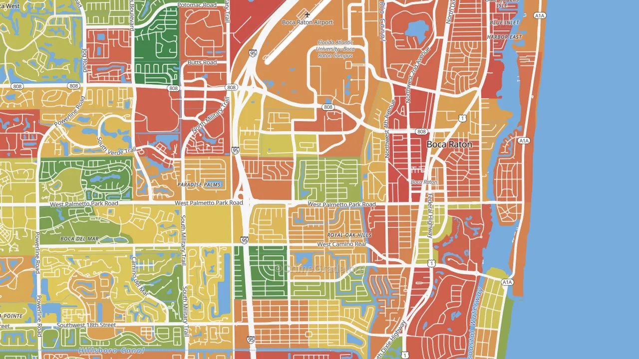 Lake Floresta Park, Boca Raton, FL Map of Burglary Rates