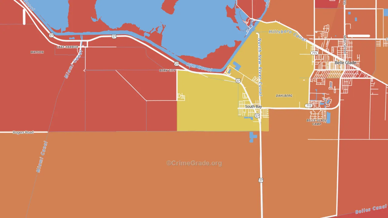 Lake Harbor, FL Map of Burglary Rates